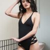 Pole Dance Kleidung Lunalae | Lunalae Bodysuit Yonce Schwarz