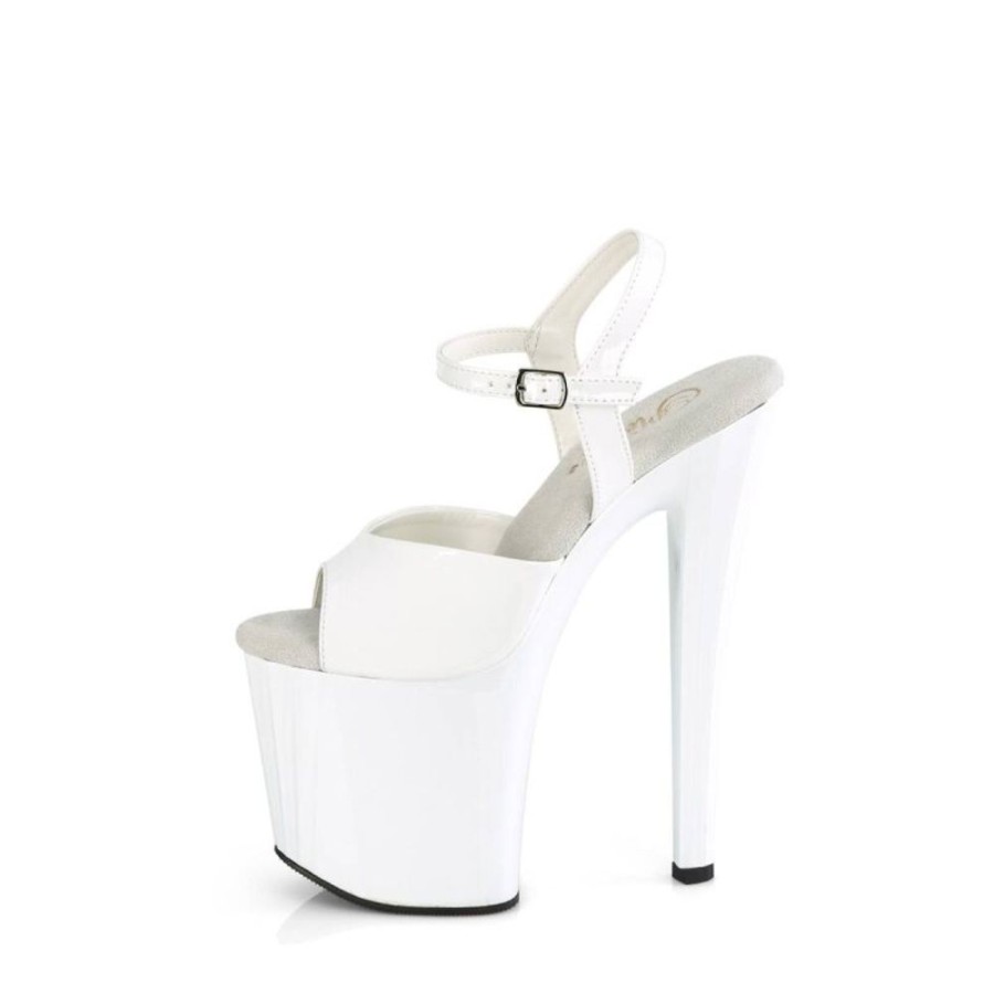 High Heels Pleaser | Pleaser Enchant-709 Plateau Sandaletten Lack Weis