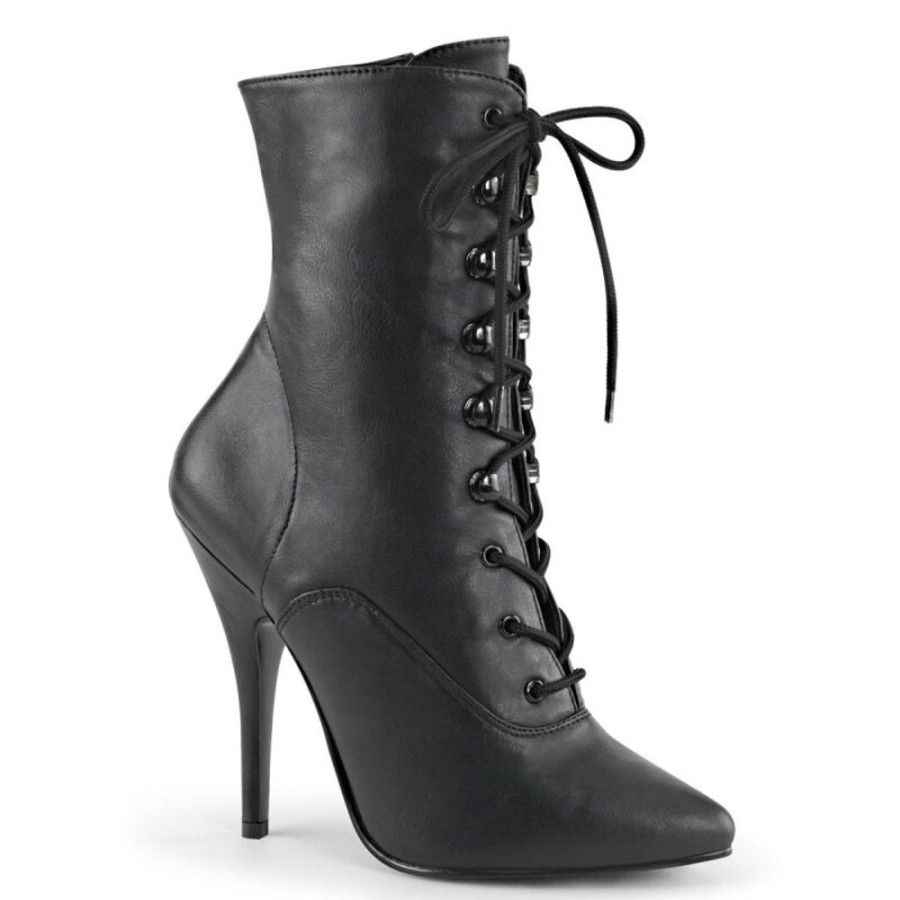 High Heels Pleaser | Pleaser Seduce-1020 Stiefeletten Kunstleder Schwarz