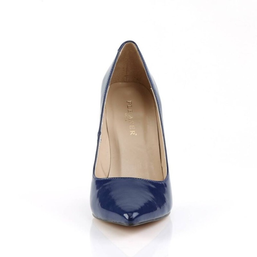 High Heels Pleaser | Pleaser Classique-20 Pumps Lack Blau