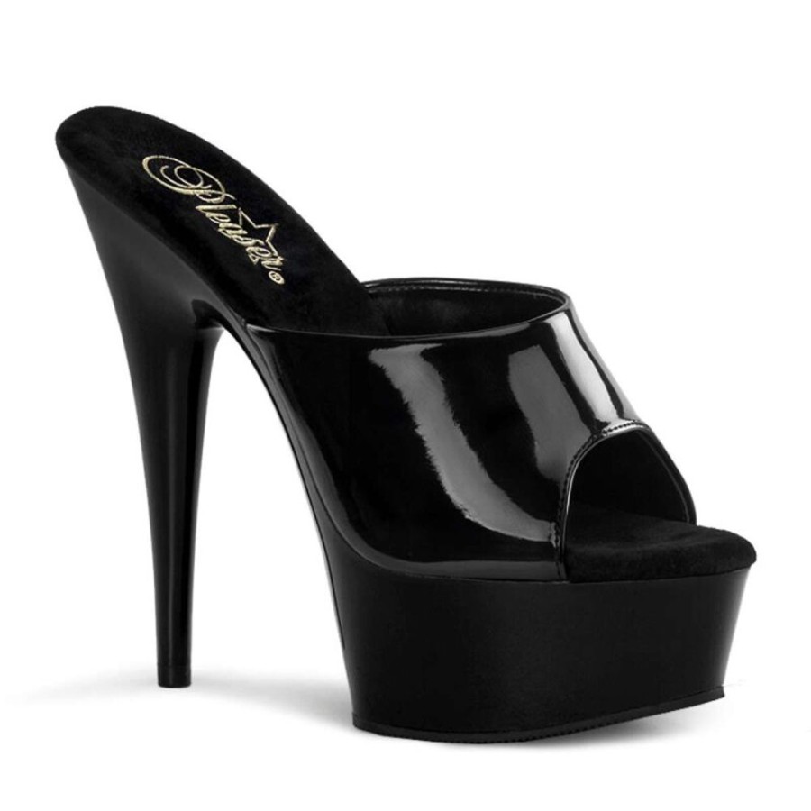 High Heels Pleaser | Pleaser Pantolette Delight-601 Schwarz