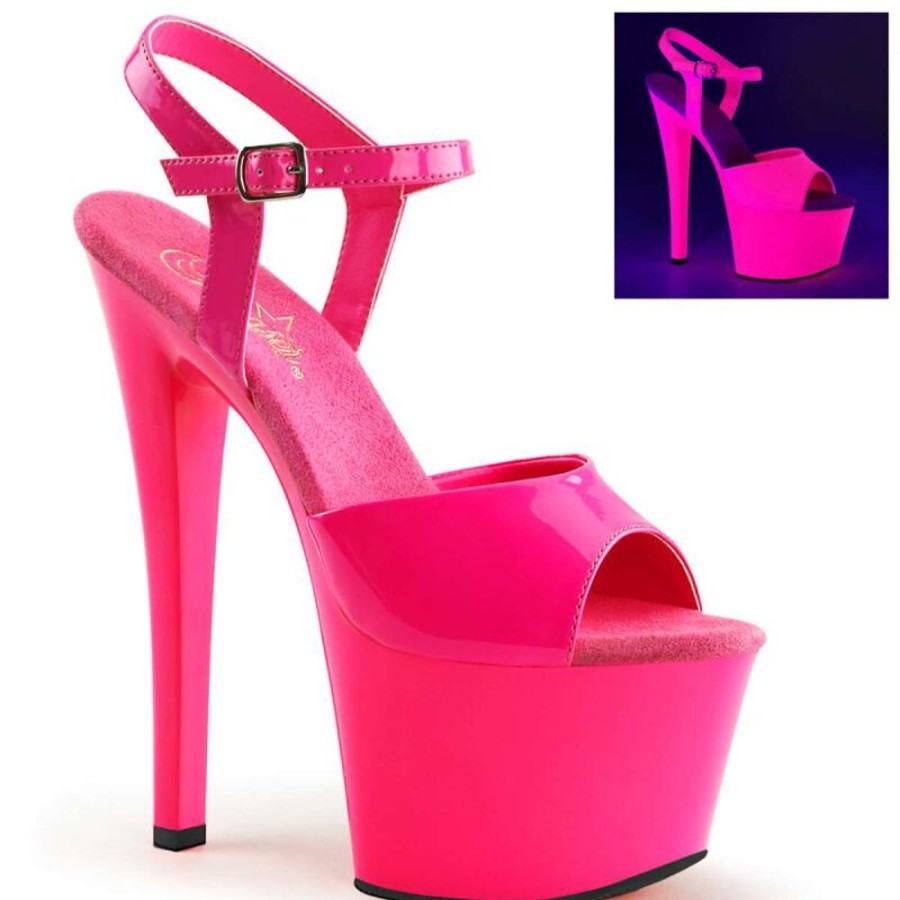 High Heels Pleaser | Pleaser Sandalette Sky-309Uv Neon-Pink