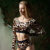 Pole Dance Kleidung i-Style | I-Style Long Sleved Top Prosto Velvet Leopard