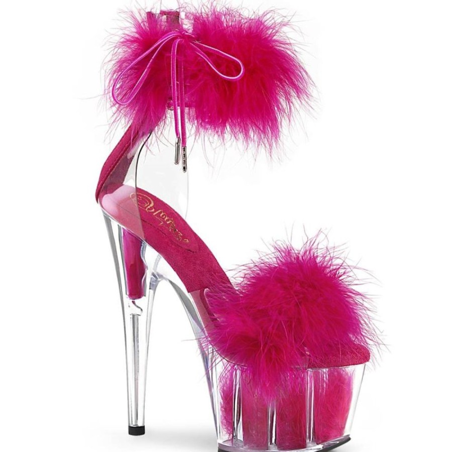 High Heels Pleaser | Pleaser Adore-724F Plateau Sandaletten Transparent Pink