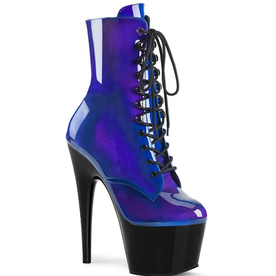 High Heels Pleaser | Pleaser Stiefelette Adore-1020Shg Blau-Lila Schwarz