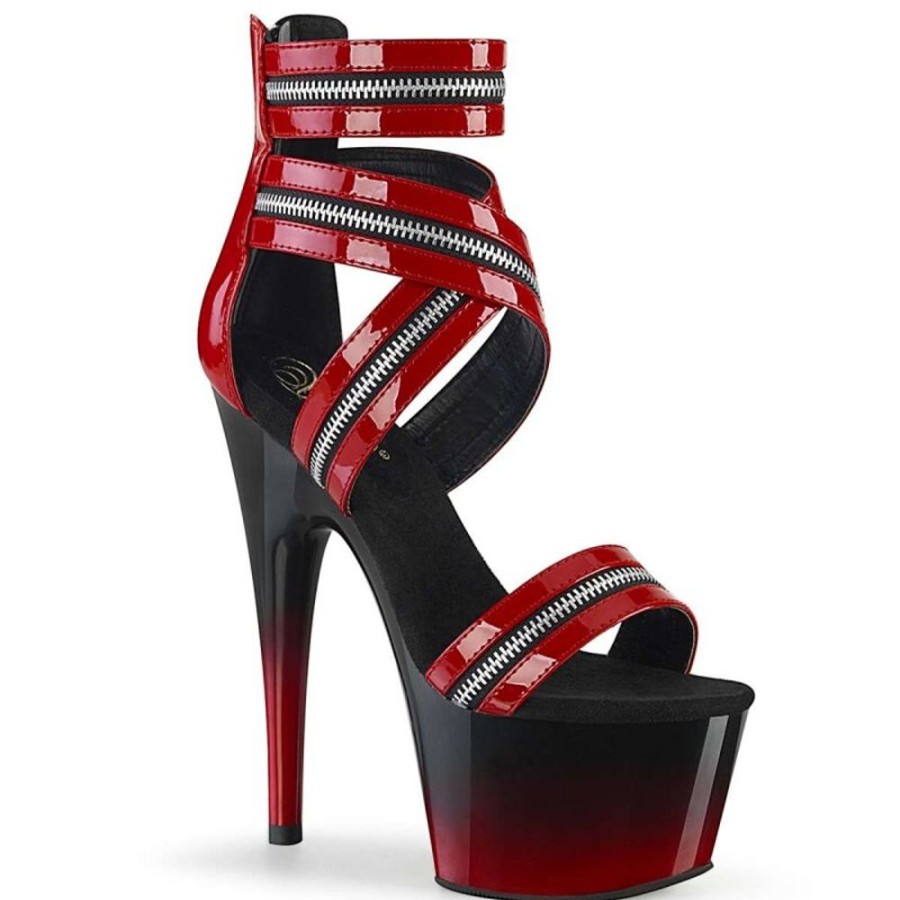 High Heels Pleaser | Pleaser Sandalette Adore-766 Rot Schwarz