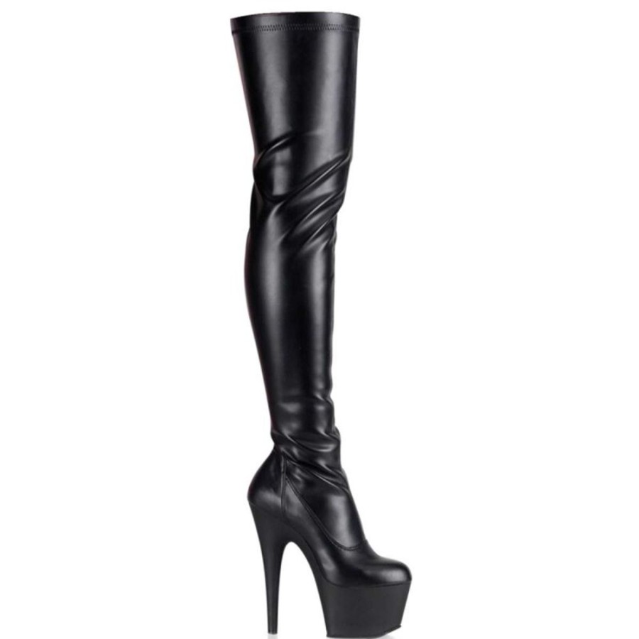 High Heels Pleaser | Pleaser Overknee Stiefel Adore-3000 Schwarz