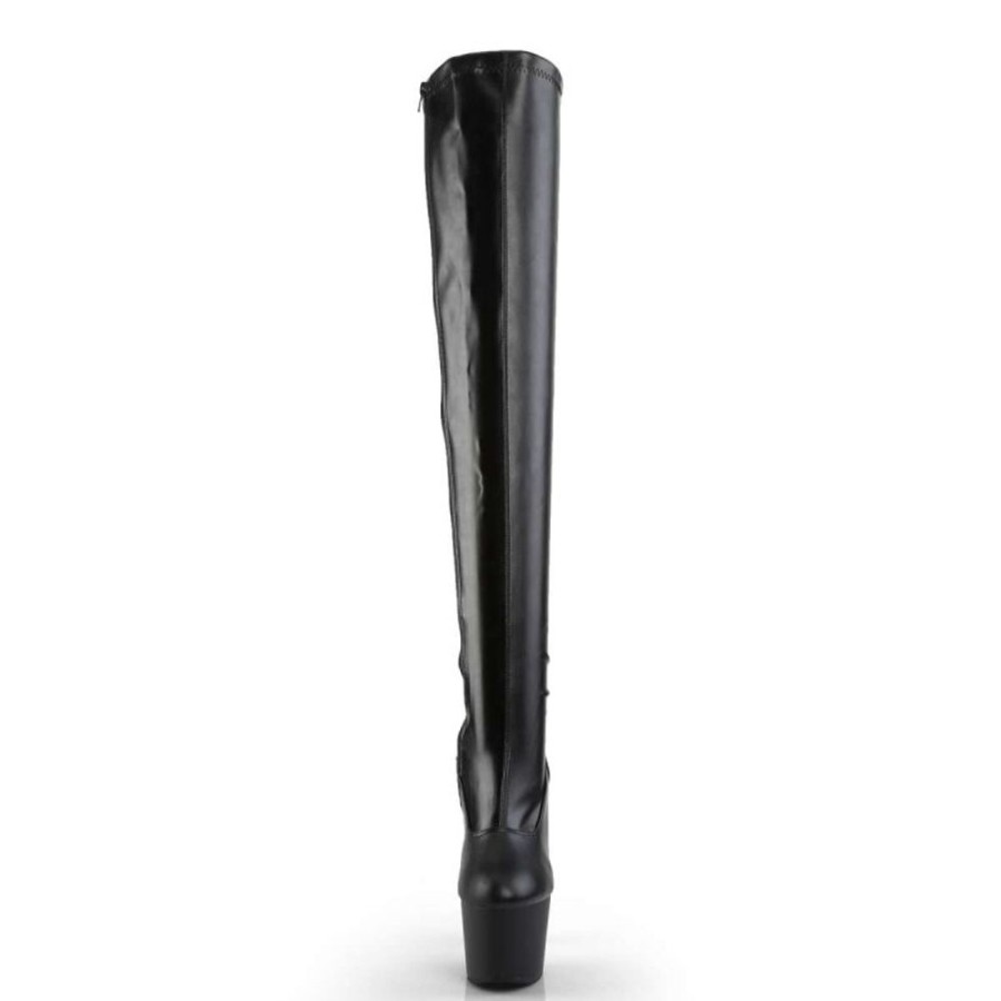 High Heels Pleaser | Pleaser Overknee Stiefel Adore-3000 Schwarz