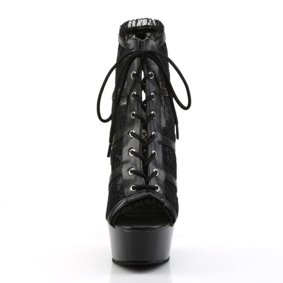 High Heels Pleaser | Pleaser Stiefelette Delight-696Lc Schwarz