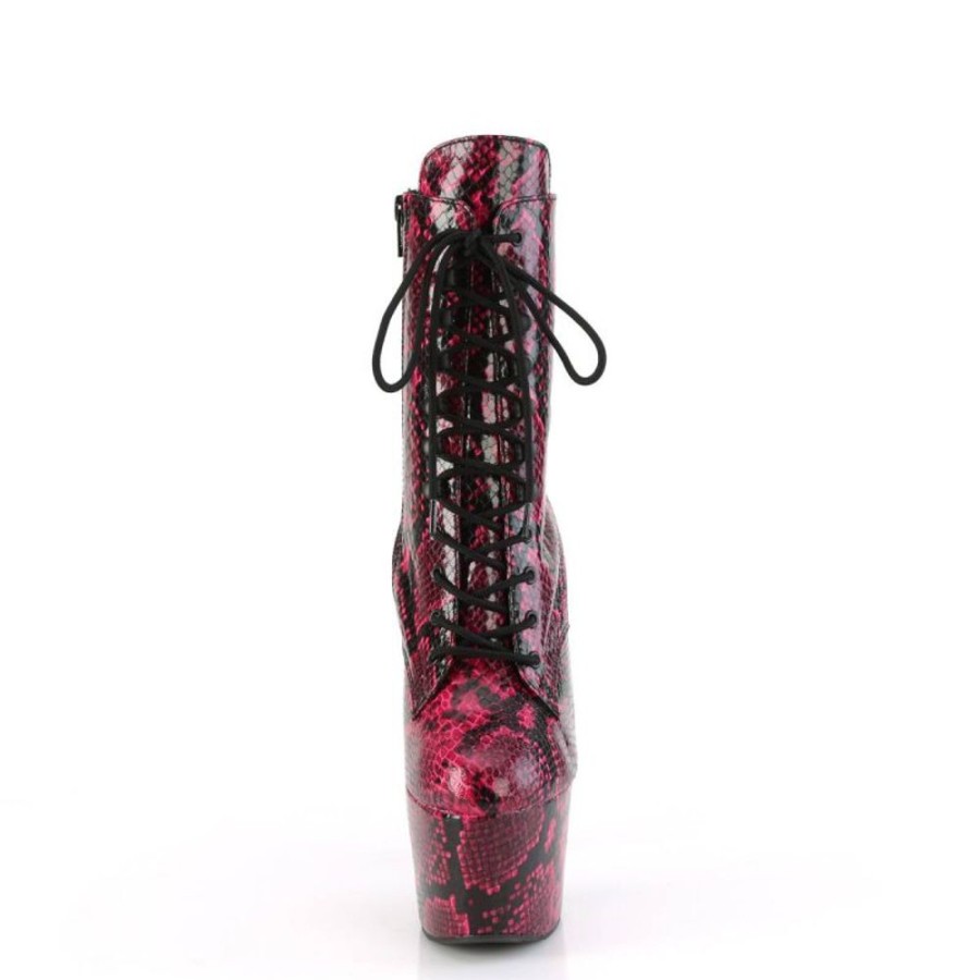 High Heels Pleaser | Pleaser Adore-1020Spwr Plateau Stiefeletten Snake Pink