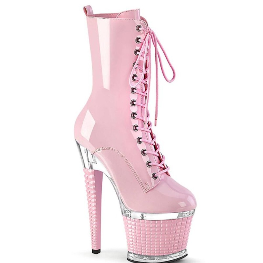 High Heels Pleaser | Pleaser Spectator-1040 Plateau Stiefeletten Lack Rosa