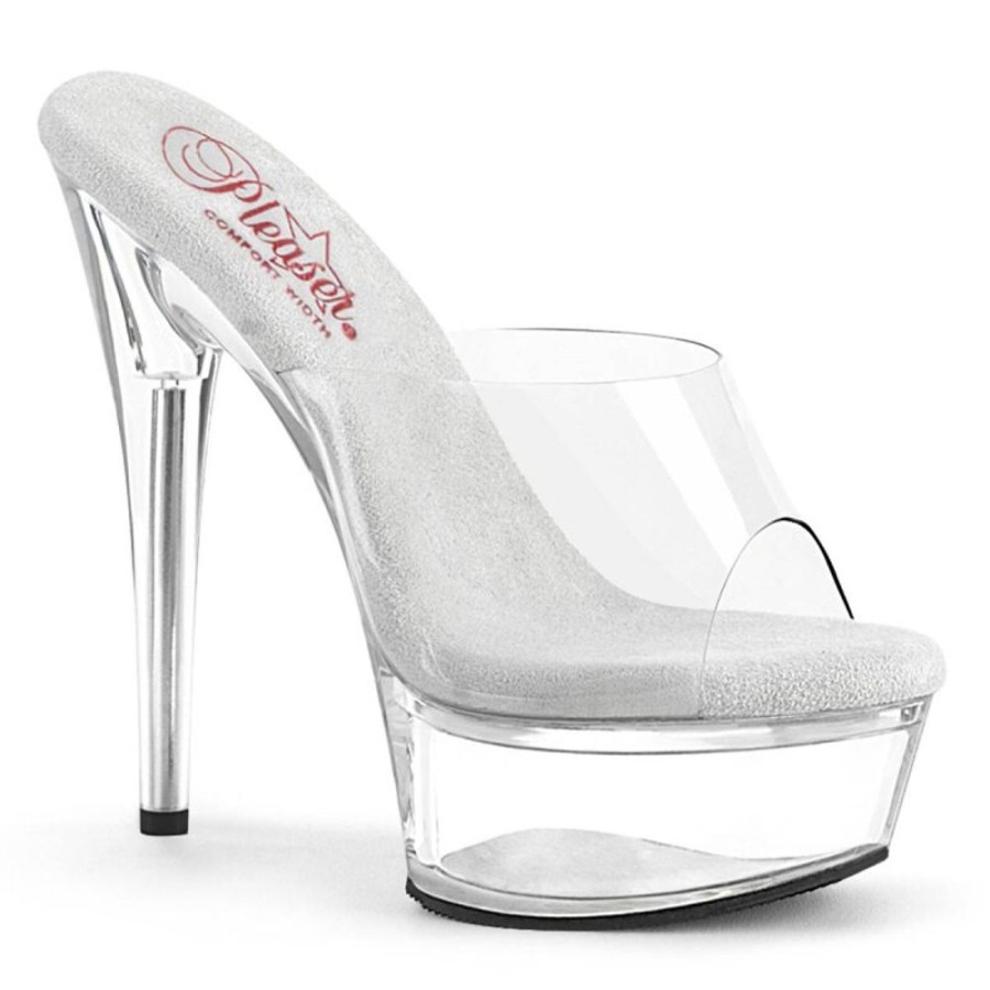 High Heels Pleaser | Pleaser Excite-601 Plateau Sandaletten Transparent