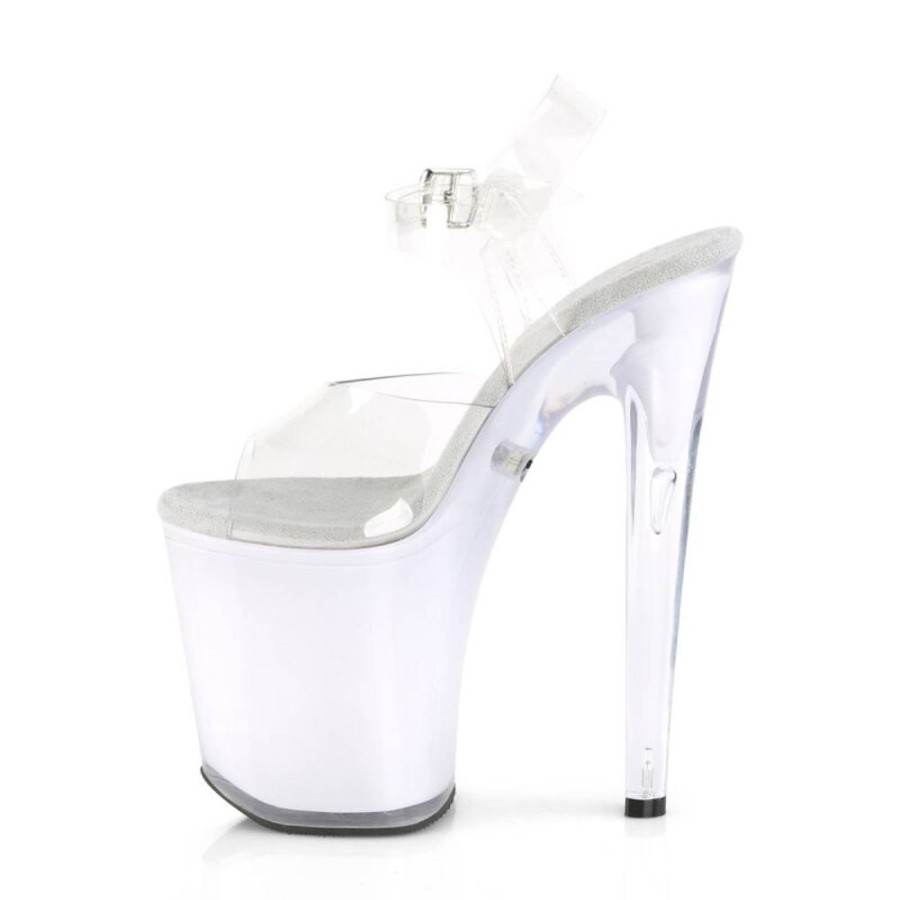 High Heels Pleaser | Pleaser Discolite-808 Plateau Sandaletten Transparent Bunt