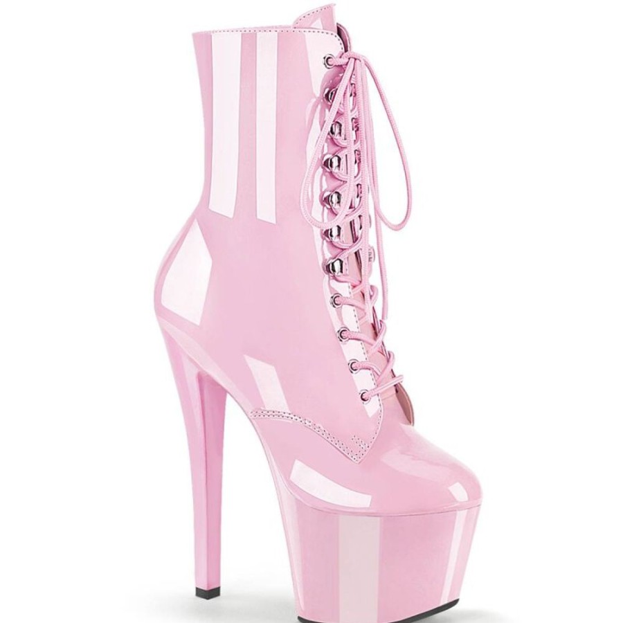 High Heels Pleaser | Pleaser Sky-1020 Plateau Stiefeletten Lack Rosa