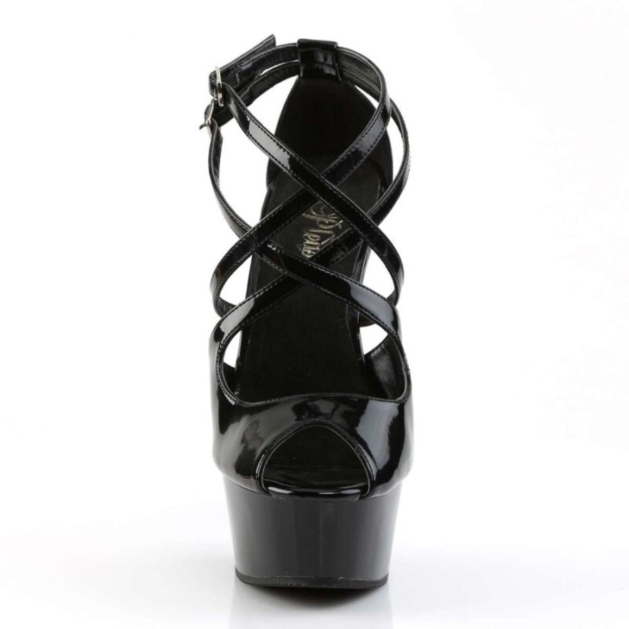 High Heels Pleaser | Pleaser Sandalette Delight-612 Schwarz