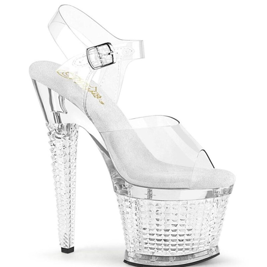 High Heels Pleaser | Pleaser Spectator-708 Plateau Sandaletten Transparent