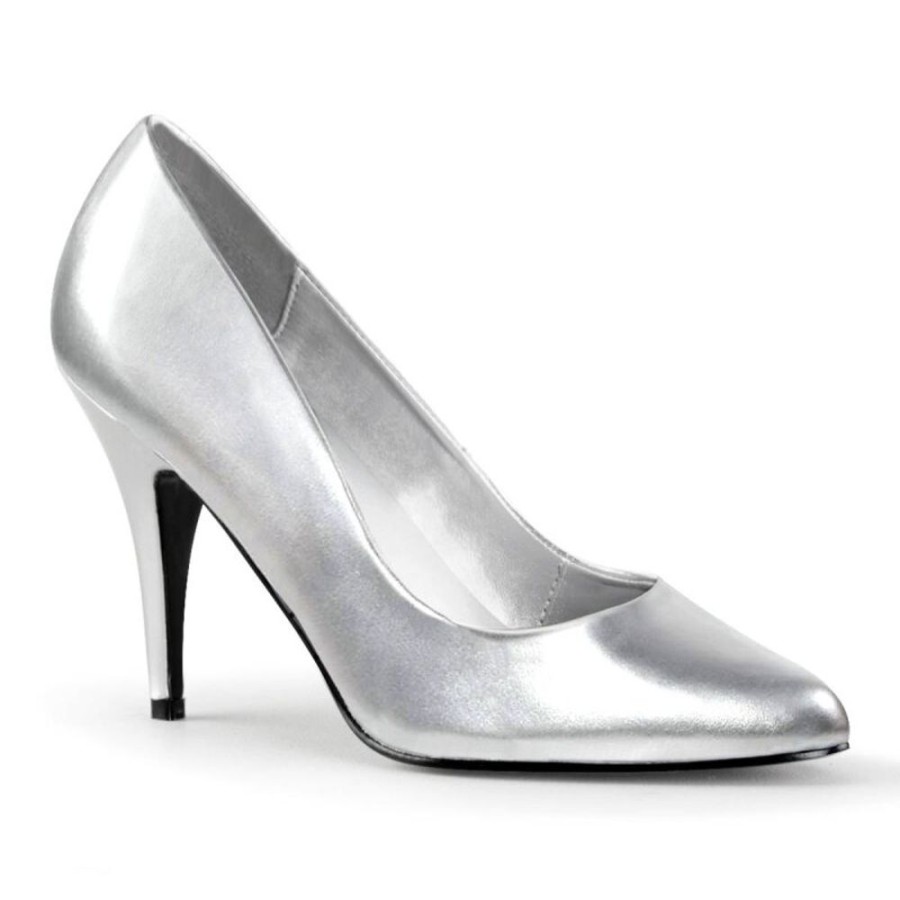 High Heels Pleaser | Pleaser Vanity-420 Pumps Kunstleder Silber