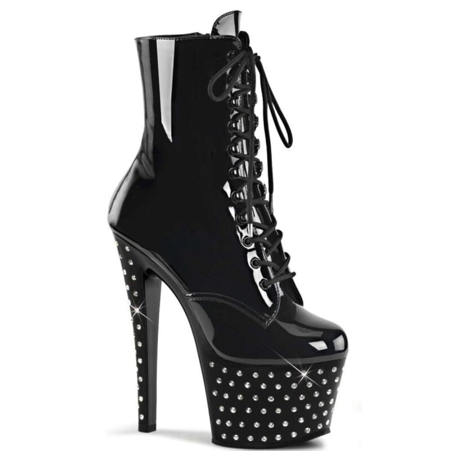 High Heels Pleaser | Pleaser Stiefelette Stardust-1020-7 Schwarz