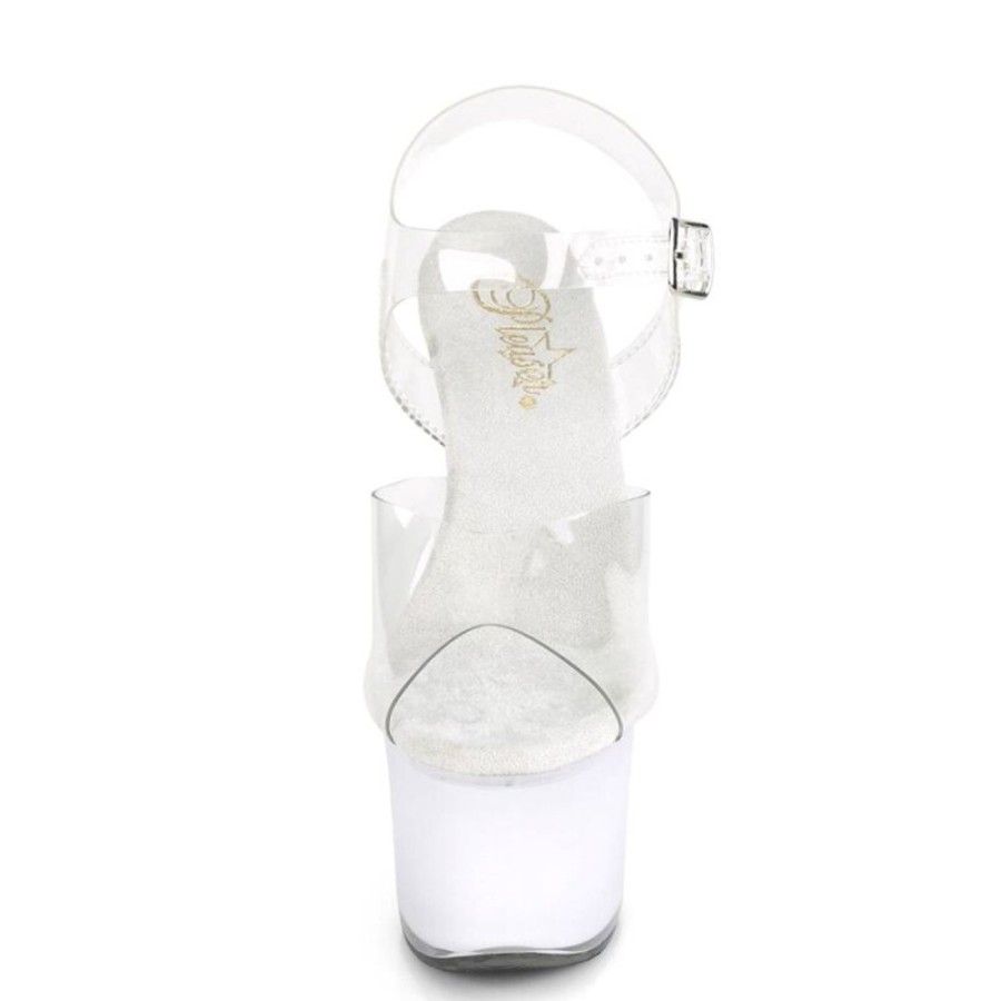 High Heels Pleaser | Pleaser Discolite-708 Plateau Sandaletten Transparent Bunt