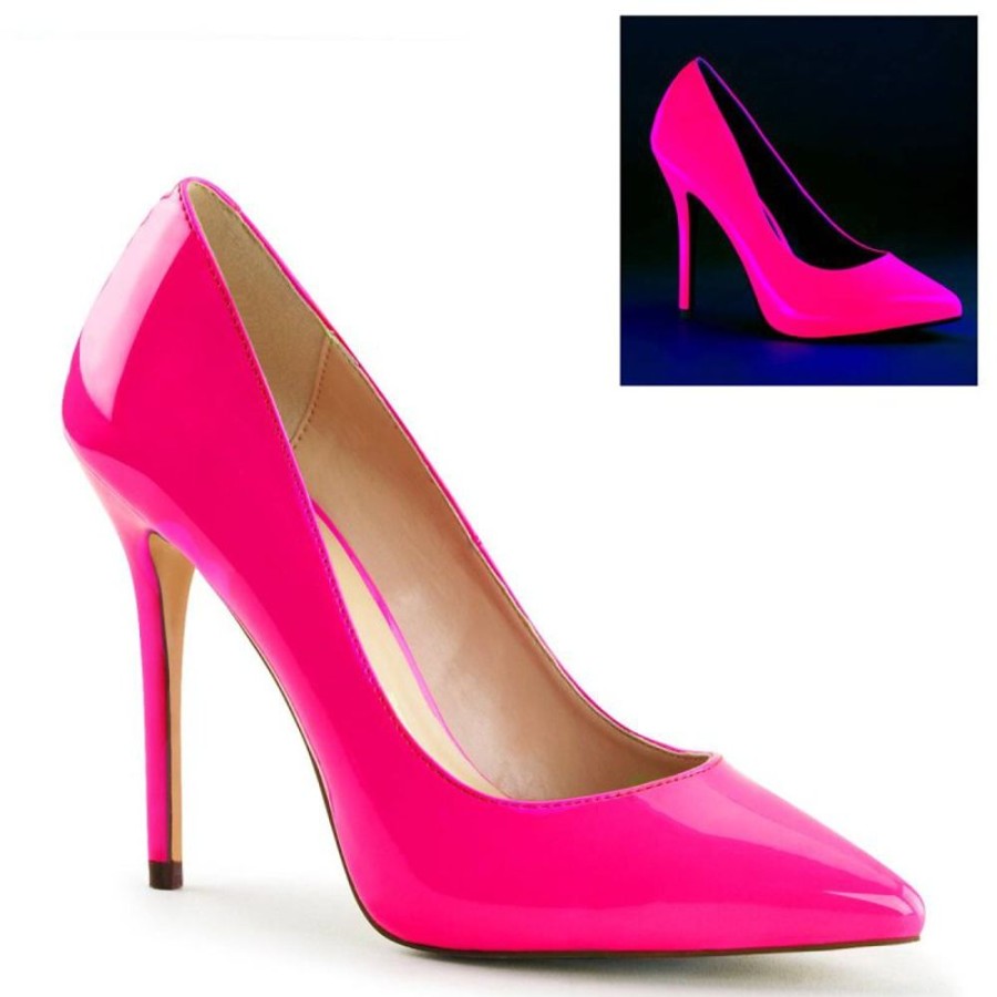 High Heels Pleaser | Pleaser Amuse-20 Pumps Lack Neon Pink