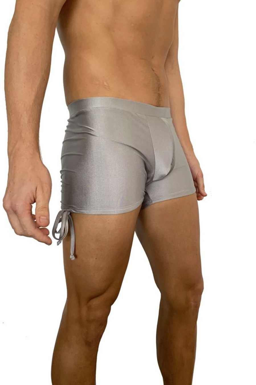 Pole Dance Kleidung Juicee Peach | Juicee Peach Men Shorts Tie Side Silver Grey