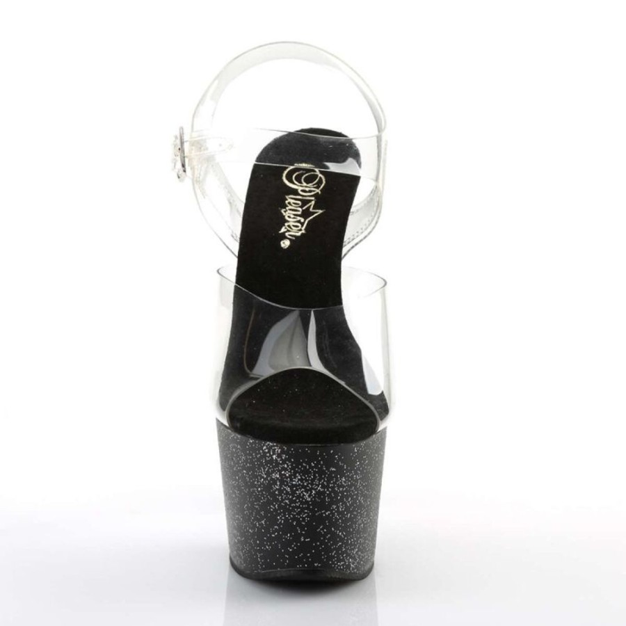 High Heels Pleaser | Pleaser Sandalette Adore-708Mg Transparent Schwarz