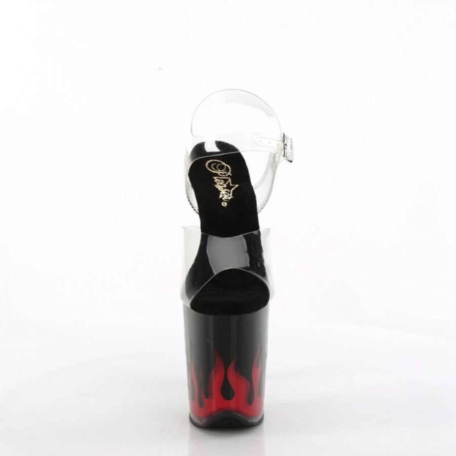 High Heels Pleaser | Pleaser Flamingo-808Nlfl Plateau Sandaletten Transparent Schwarz