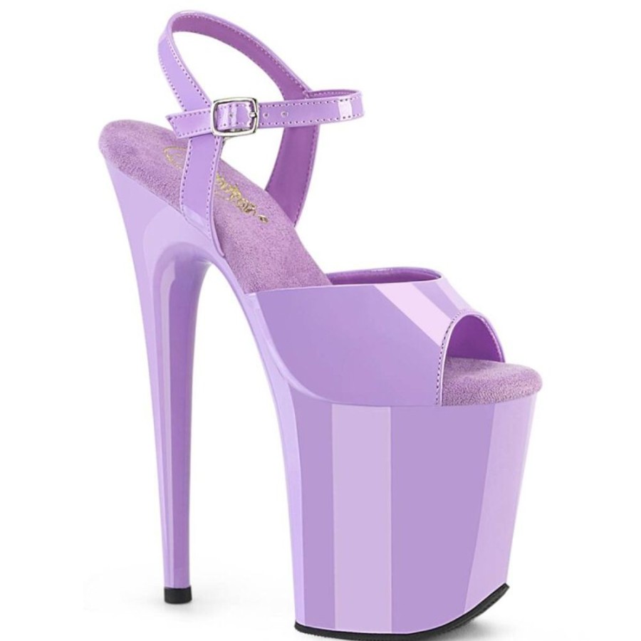 High Heels Pleaser | Pleaser Flamingo-809 Plateau Sandaletten Lack Lila