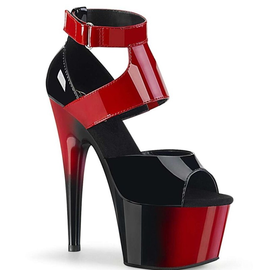 High Heels Pleaser | Pleaser Sandalette Adore-700-16 Schwarz Rot