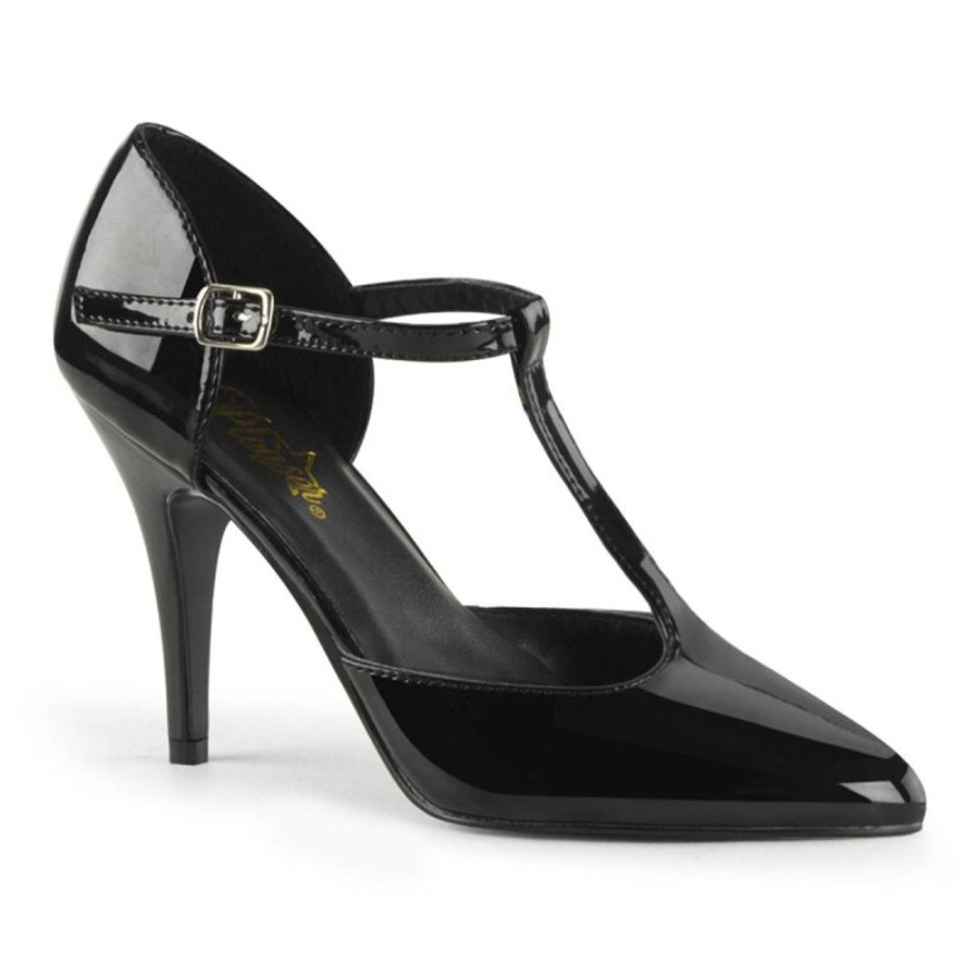 High Heels Pleaser | Pleaser Vanity-415 Pumps Lack Schwarz