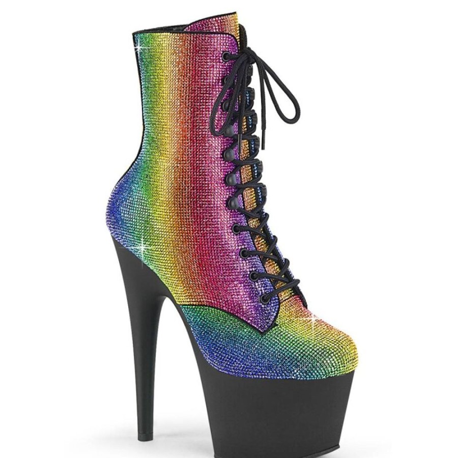 High Heels Pleaser | Pleaser Adore-1020Rs Plateau Stiefeletten Strass Bunt