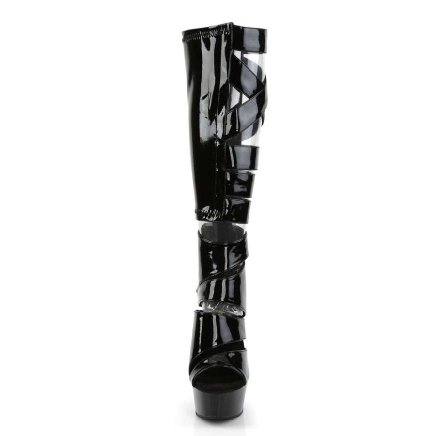 High Heels Pleaser | Pleaser Stiefelette Delight-600-49 Schwarz