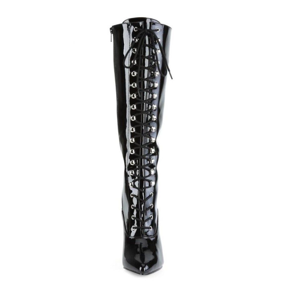 High Heels Pleaser | Pleaser Vanity-2020 Stiefel Lack Schwarz