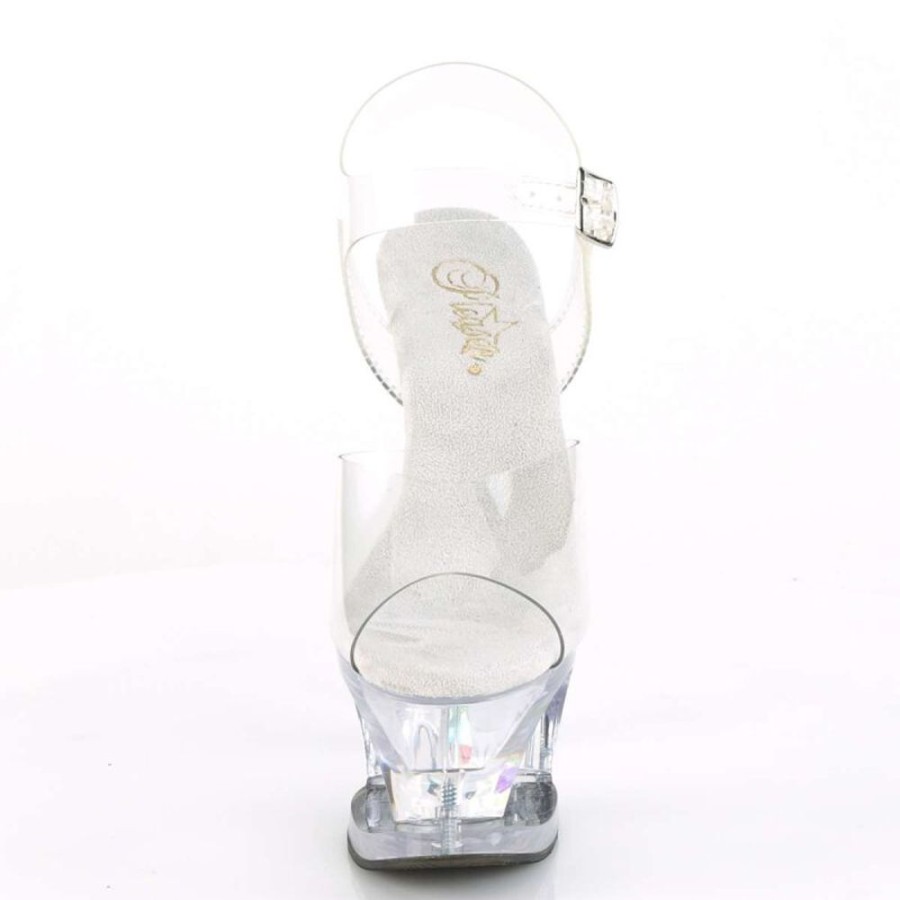 High Heels Pleaser | Pleaser Sandalette Moon-708Dia Transparent Silber