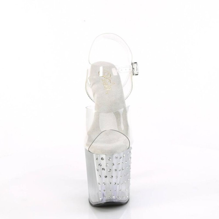 High Heels Pleaser | Pleaser Enchant-708T-Lt Plateau Sandaletten Transparent Bunt