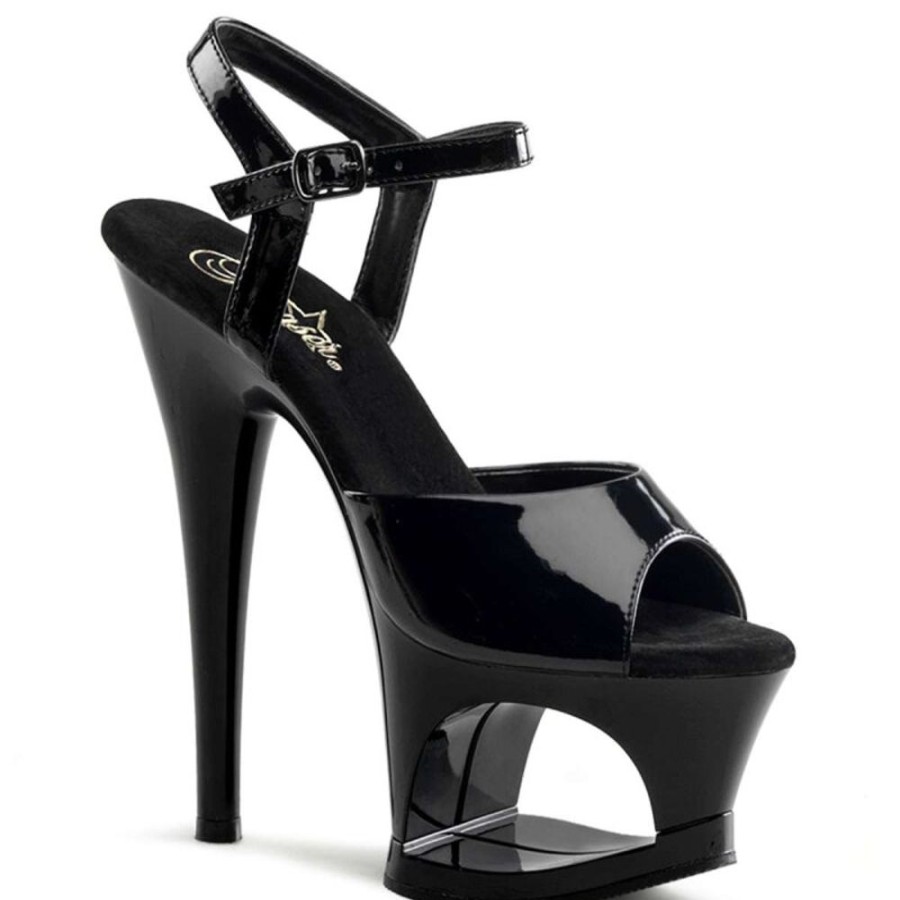 High Heels Pleaser | Pleaser Sandalette Moon-709 Schwarz