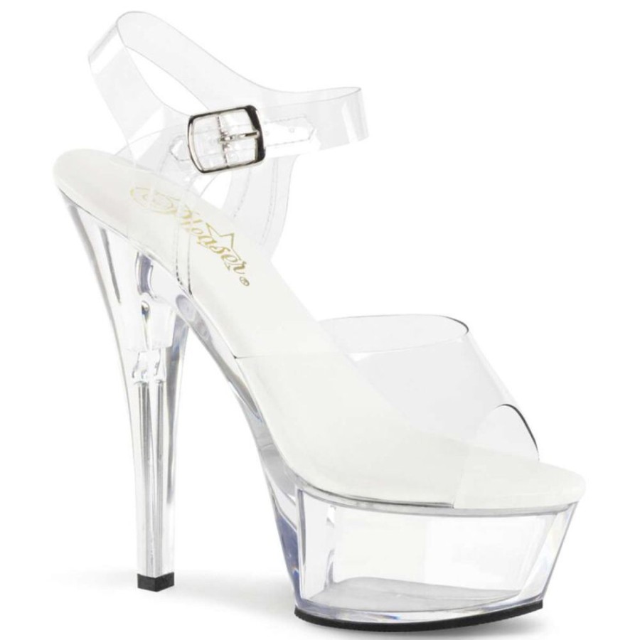 High Heels Pleaser | Pleaser Sandalette Kiss-208Vl Transparent Silber