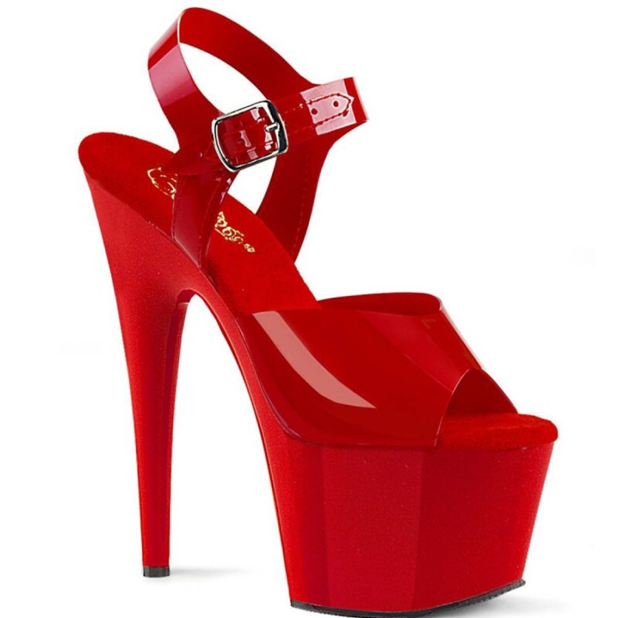 High Heels Pleaser | Pleaser Adore-708N Plateau Sandaletten Rot