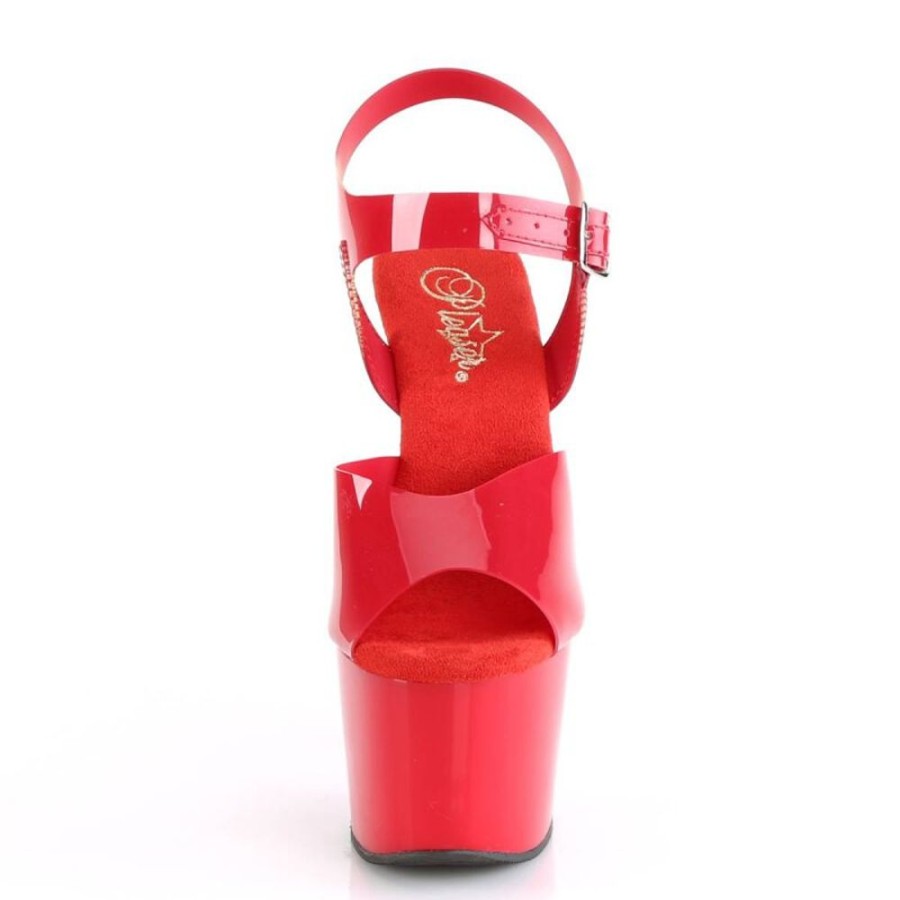 High Heels Pleaser | Pleaser Adore-708N Plateau Sandaletten Rot