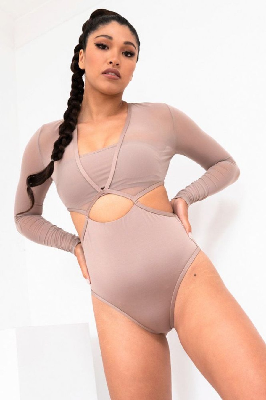 Pole Dance Kleidung Lunalae | Lunalae Bodysuit Diana Mocha