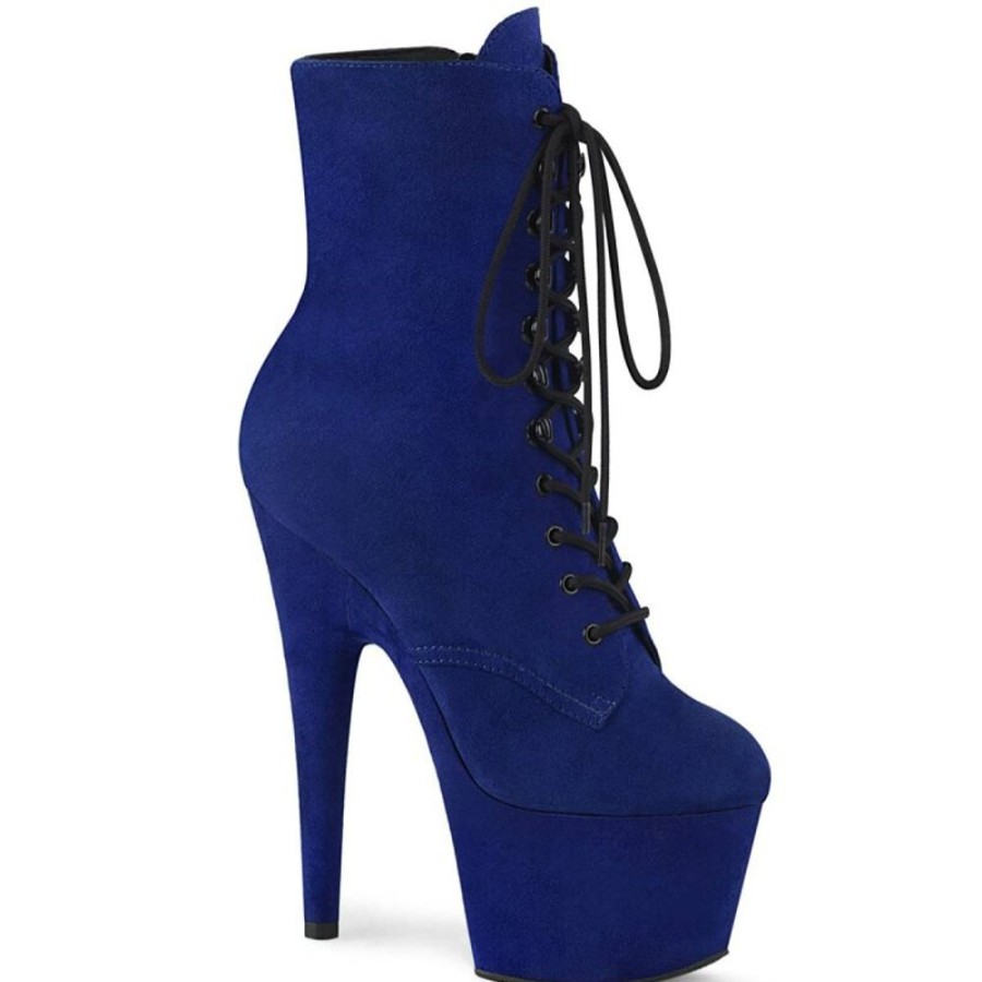 High Heels Pleaser | Pleaser Adore-1020Fs Plateau Stiefeletten Kunstliches Wildleder Blau