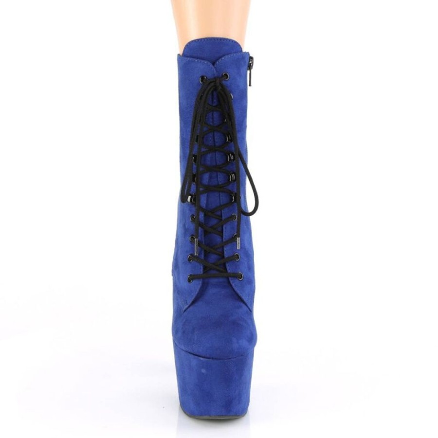 High Heels Pleaser | Pleaser Adore-1020Fs Plateau Stiefeletten Kunstliches Wildleder Blau