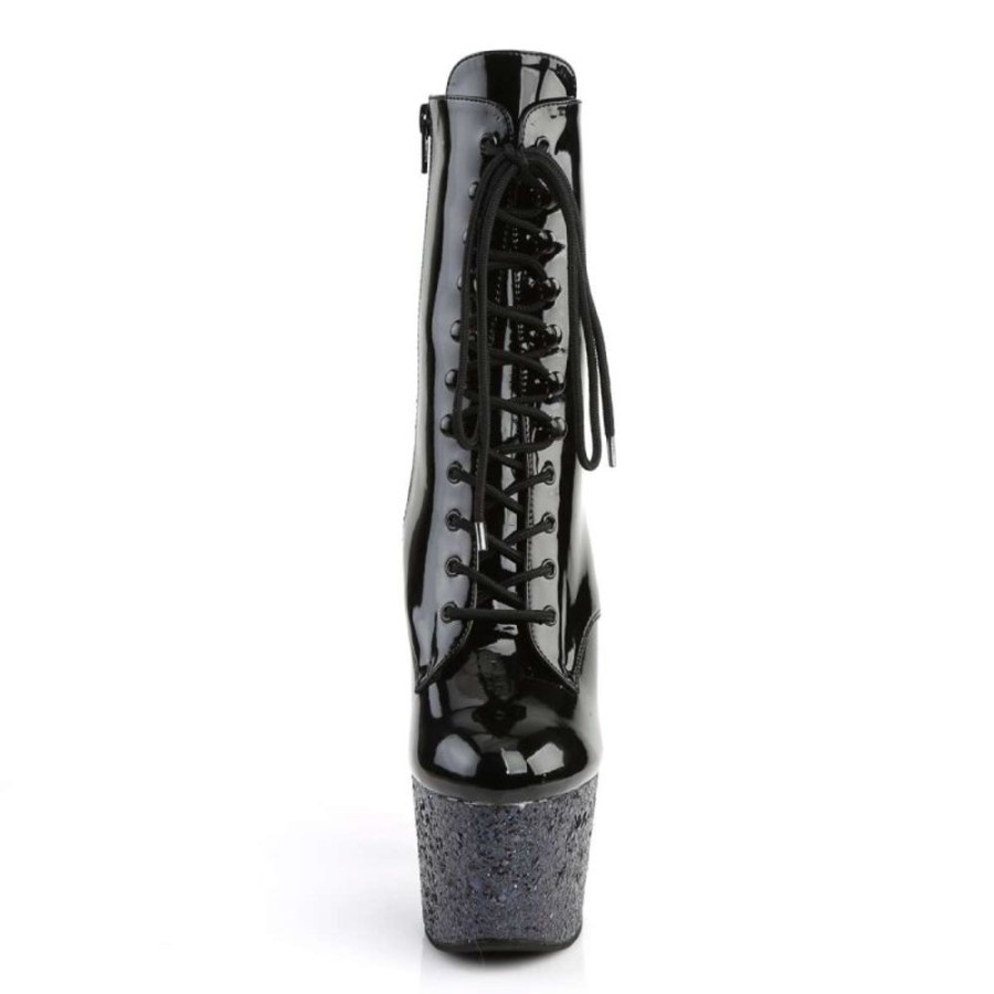 High Heels Pleaser | Pleaser Stiefelette Adore-1020Lg Schwarz Multi Glitter