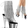 High Heels Pleaser | Pleaser Stiefelette Adore-1017Rsf Transparent Silber Chrom