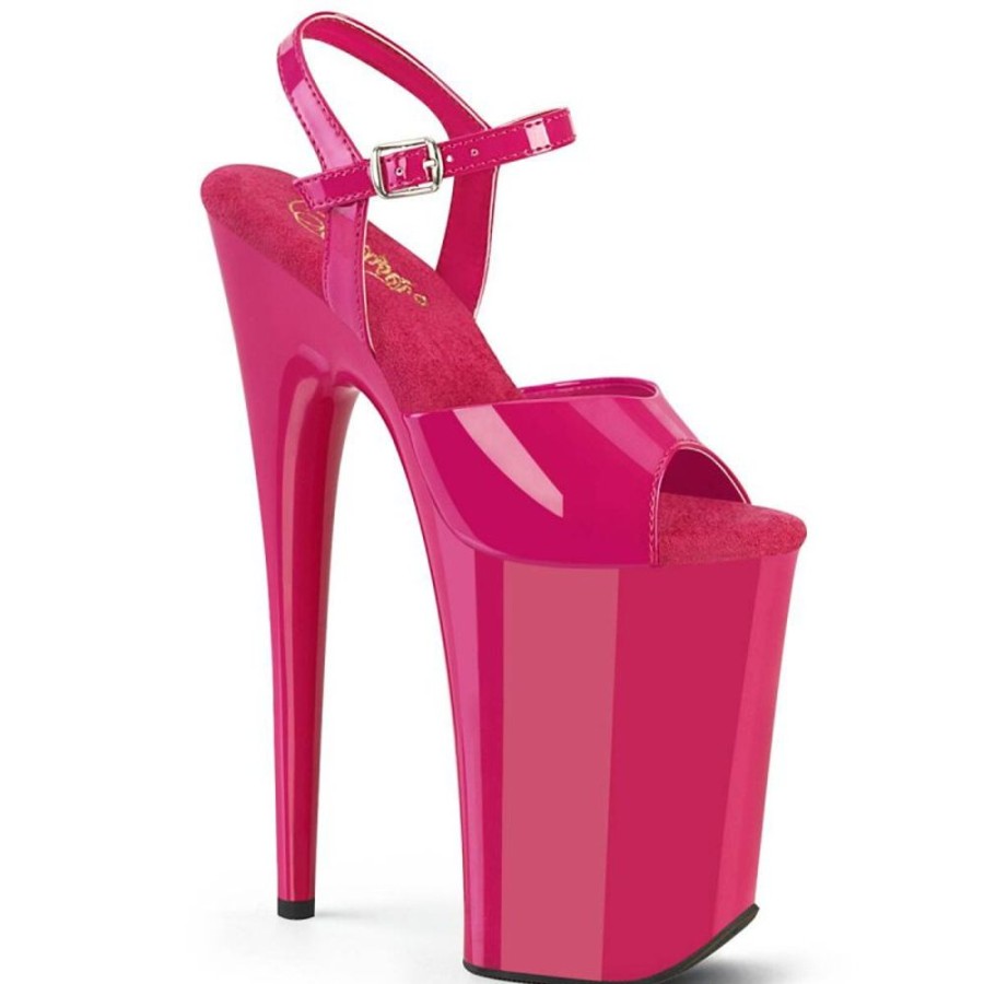 High Heels Pleaser | Pleaser Infinity-909 Plateau Sandaletten Lack Pink