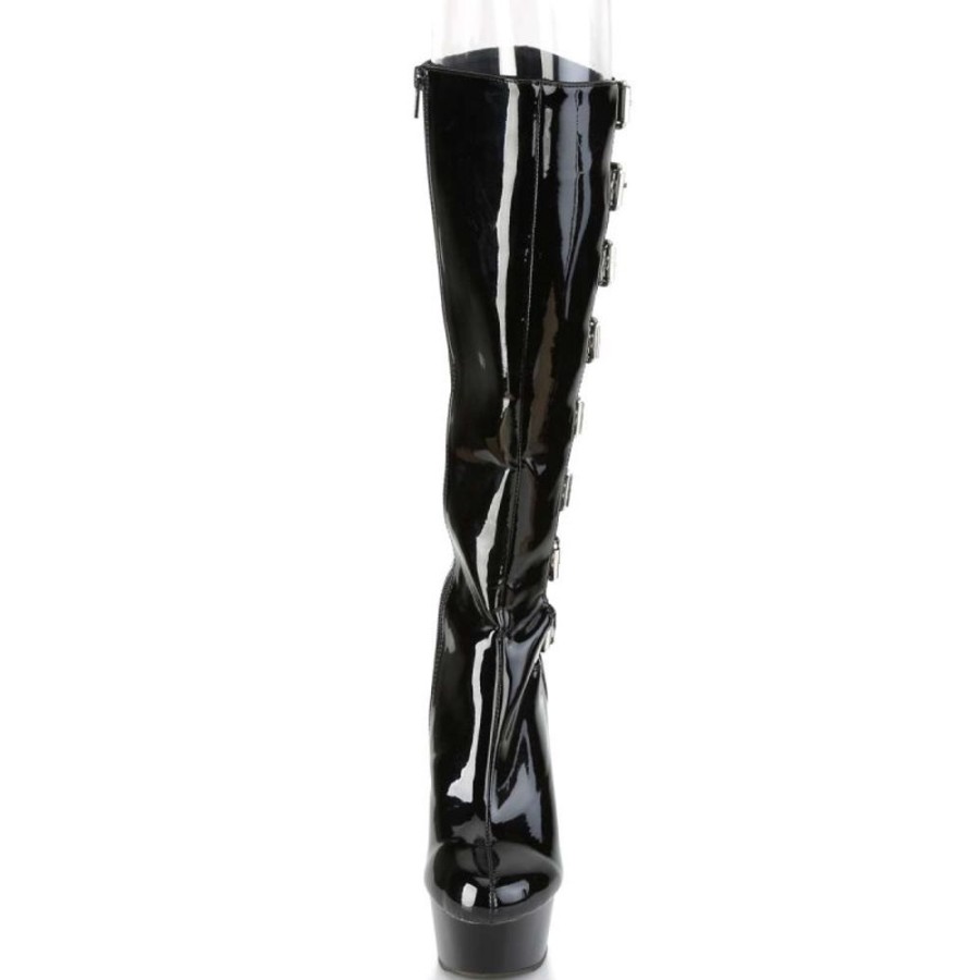 High Heels Pleaser | Pleaser Stiefel Delight-2047 Schwarz