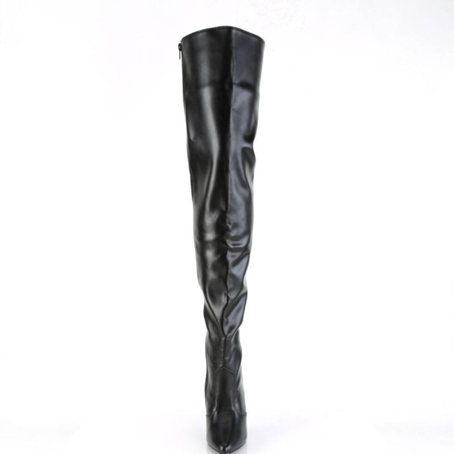 High Heels Pleaser | Pleaser Seduce-3010 Overknee Stiefel Kunstleder Schwarz