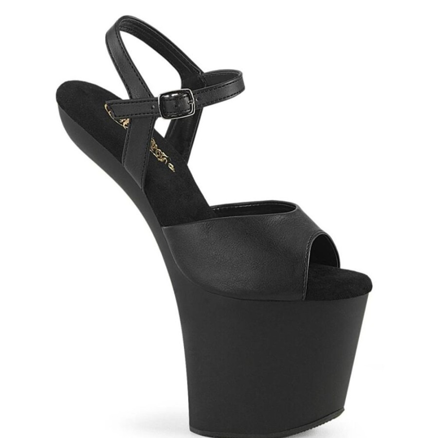 High Heels Pleaser | Pleaser Craze-809 Plateau Sandaletten Kunstleder Schwarz