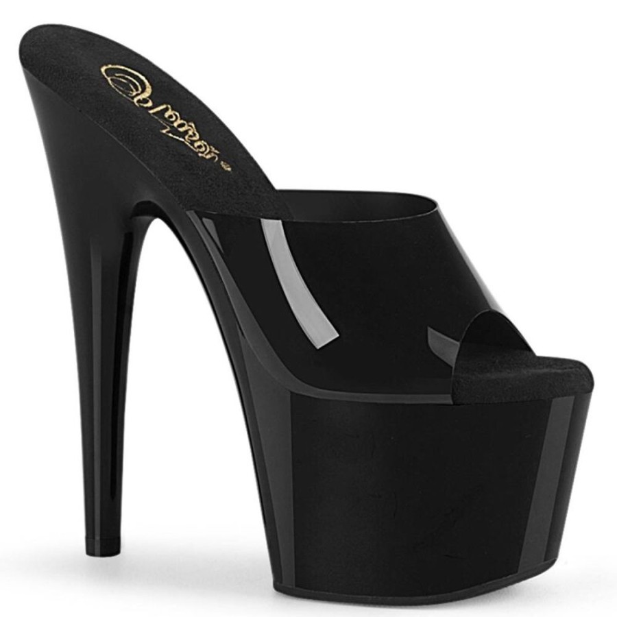 High Heels Pleaser | Pleaser Adore-701N Plateau Pantoletten Schwarz