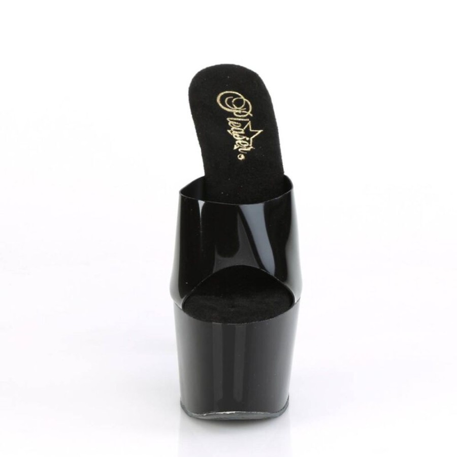 High Heels Pleaser | Pleaser Adore-701N Plateau Pantoletten Schwarz